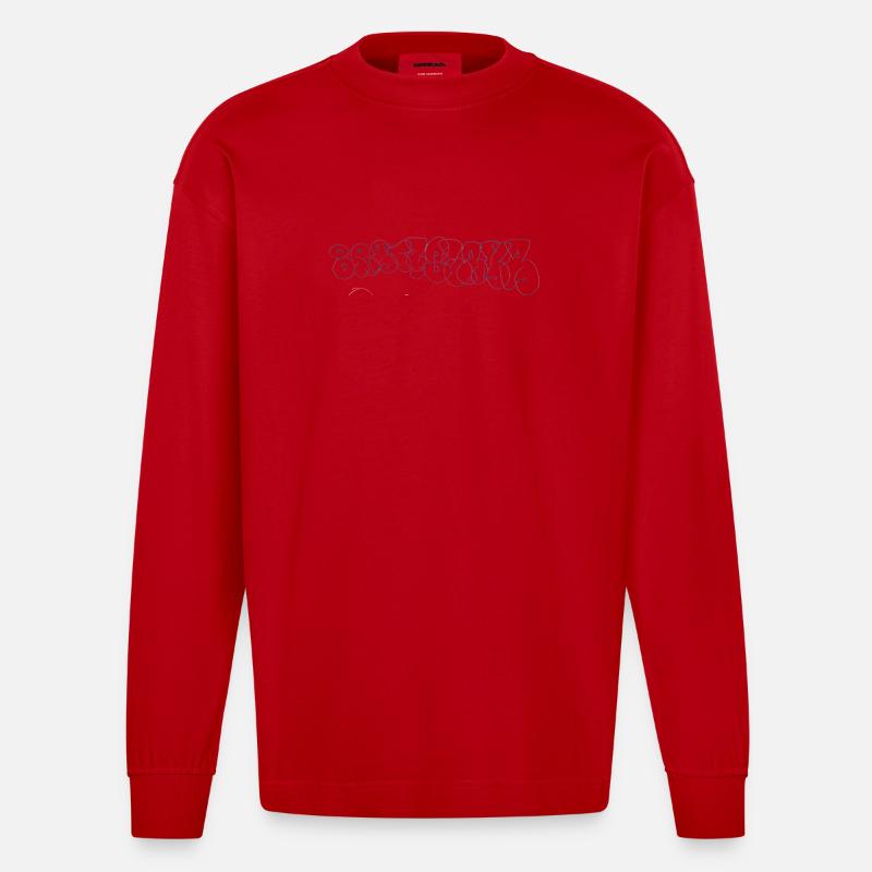 Bratislava Bubble - Heavyweight Oversized Organic Langarmshirt Made in EU - Rot