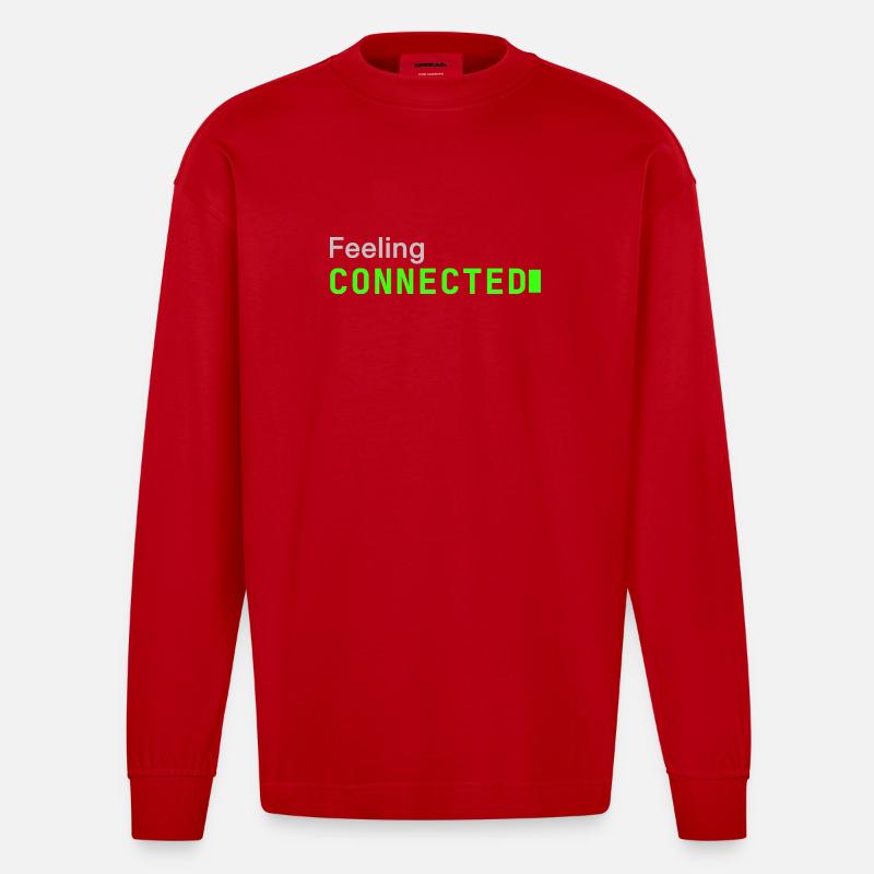 Feeling connected | Developer mood - Heavyweight Oversized Organic Longsleeve Shirt Made in EU - red