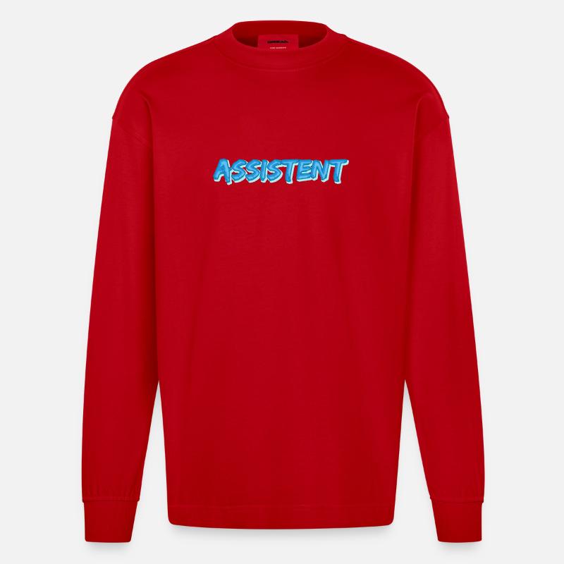 Assistent als Comic - Heavyweight Oversized Organic Langarmshirt Made in EU - Rot
