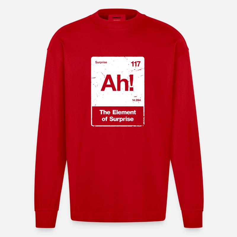 Ah! Element Überraschung - Heavyweight Oversized Organic Langarmshirt Made in EU - Rot