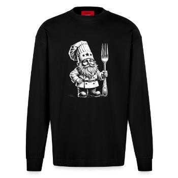 Cuire - Manches longues bio épais oversize fabriqué en UE - SOLID BLACK - Devant