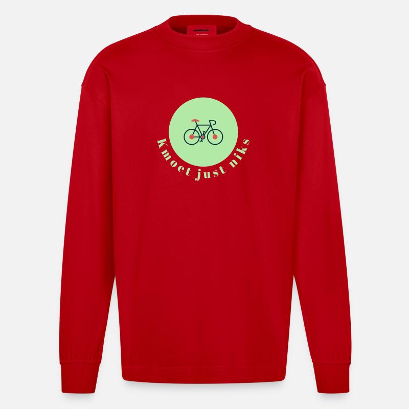 Kmoet just nothing, Dialecte anversois Chemises - Manches longues bio épais oversize fabriqué en UE - rouge