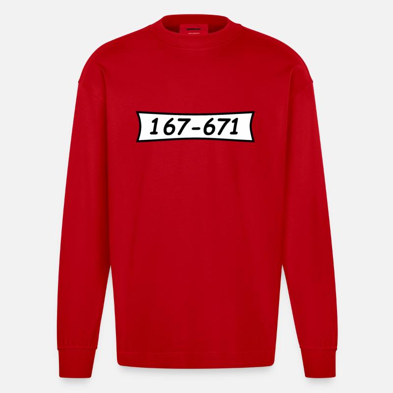 Panzerknacker Nummer 167 671 - Heavyweight Oversized Organic Langarmshirt Made in EU - Rot