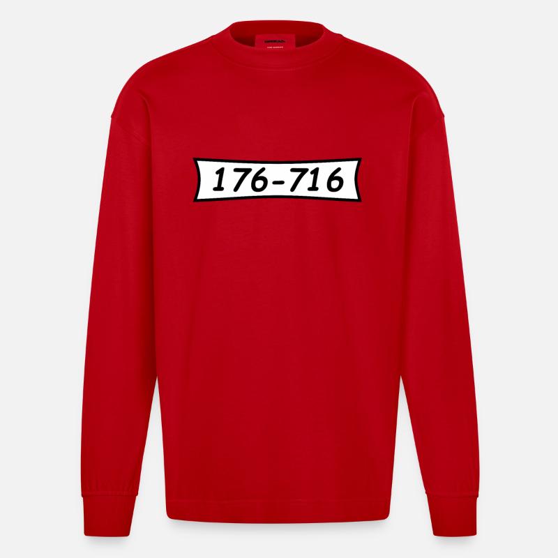 Panzerknacker Nummer 176 716 - Heavyweight Oversized Organic Langarmshirt Made in EU - Rot