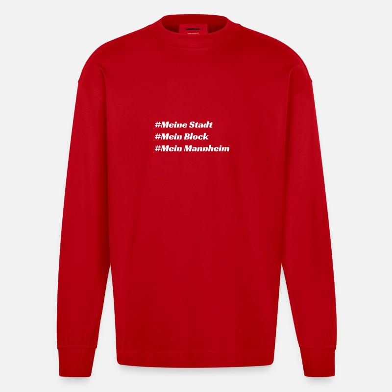 Mannheim - Heavyweight Oversized Organic Langarmshirt Made in EU - Rot