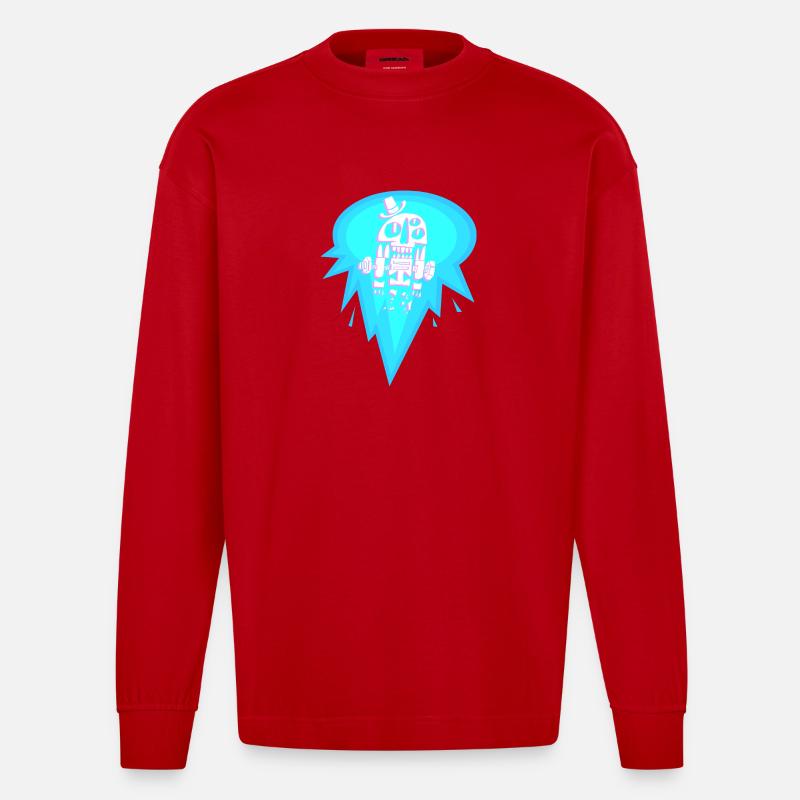 turbodead - Heavyweight Oversized Organic Langarmshirt Made in EU - Rot