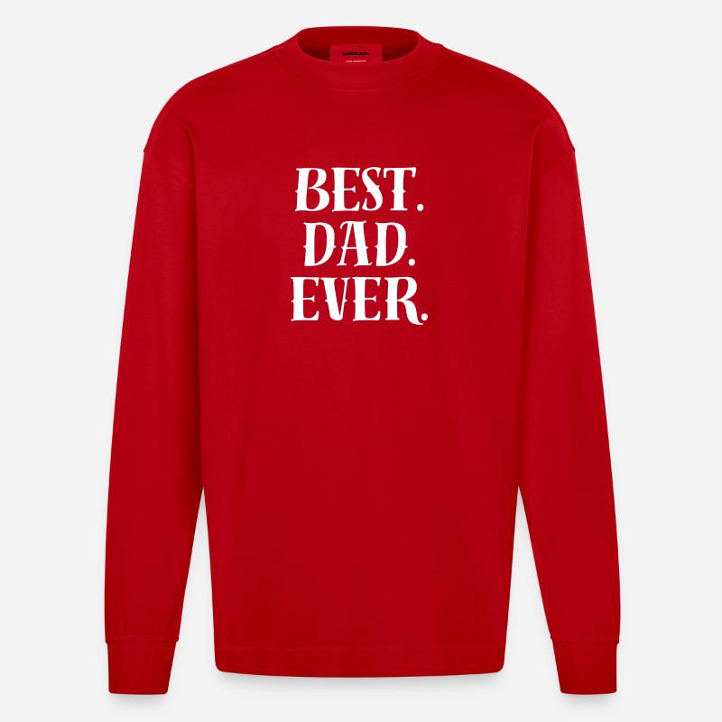 Best Dad Statement - Heavyweight Oversized Organic Longsleeve Shirt Made in EU - red