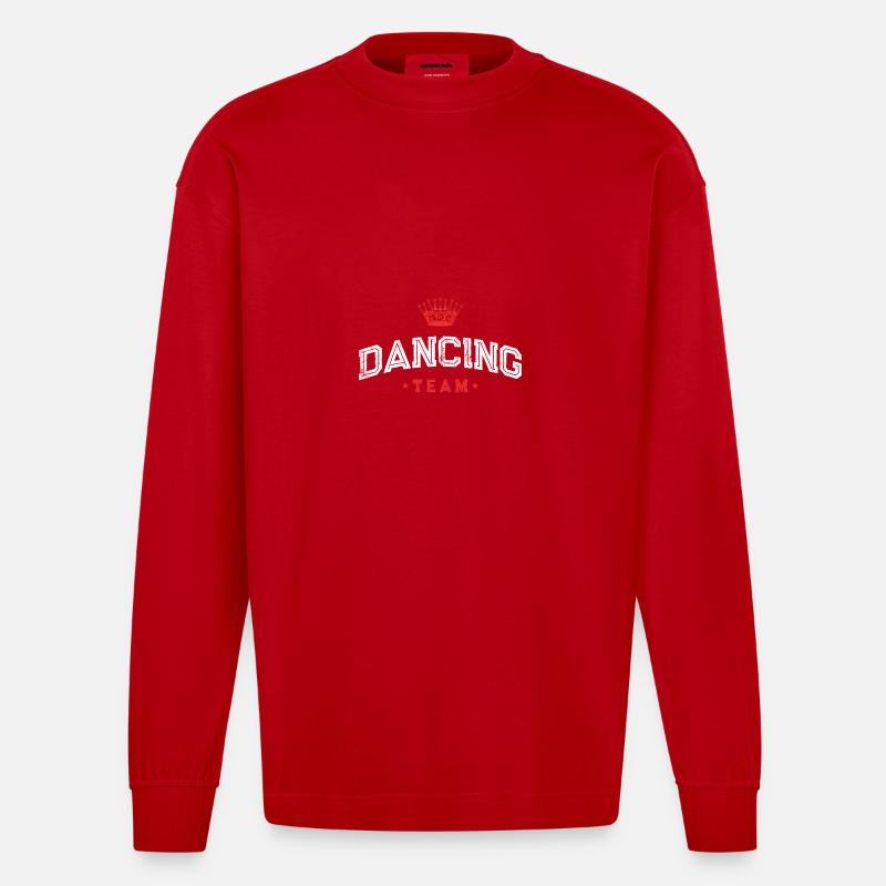 Dancing Team - Heavyweight Oversized Organic Langarmshirt Made in EU - Rot