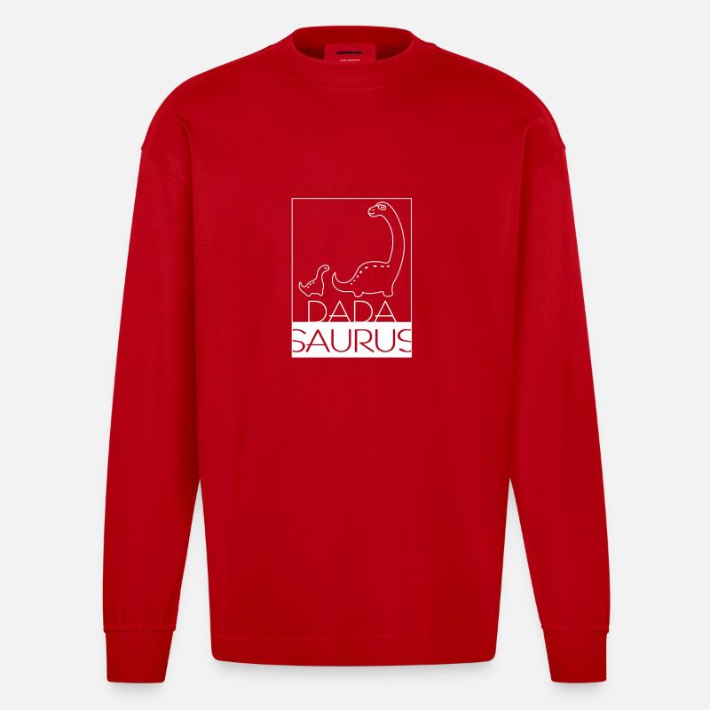 Dadasaurus - Heavyweight Oversized Organic Langarmshirt Made in EU - Rot