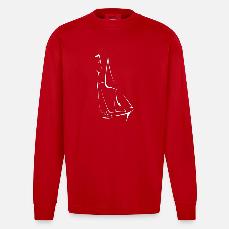 Boot - Heavyweight Oversized Organic Langarmshirt Made in EU - Rot