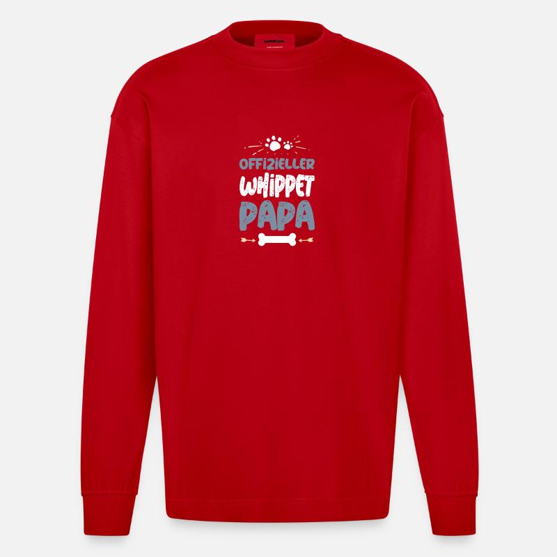 Whippet - Manches longues bio épais oversize fabriqué en UE - rouge