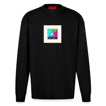 Energieträume-Modus - Heavyweight Oversized Organic Langarmshirt Made in EU - SOLID BLACK - Vorne