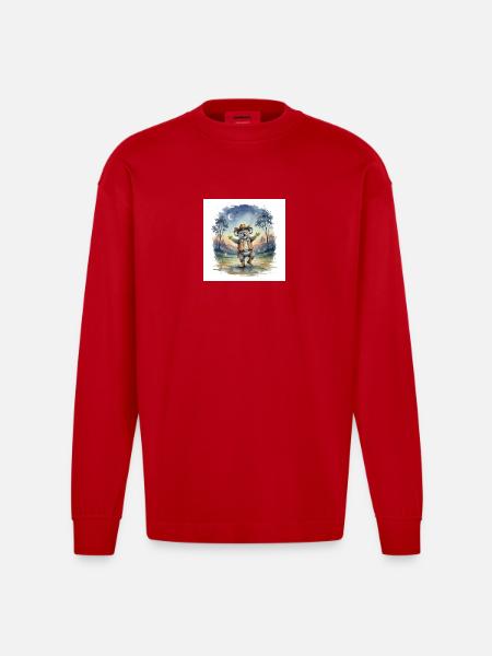 Mehni der cowboyKoala - Heavyweight Oversized Organic Langarmshirt Made in EU - Rot