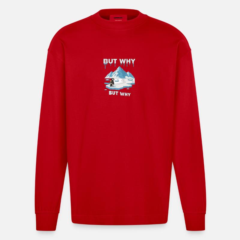But why Penguin - Heavyweight Oversized Organic Langarmshirt Made in EU - Rot