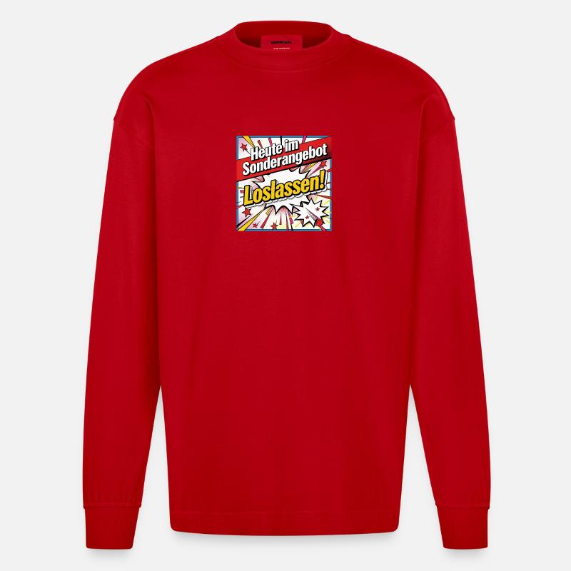 Libérer - Manches longues bio épais oversize fabriqué en UE - rouge