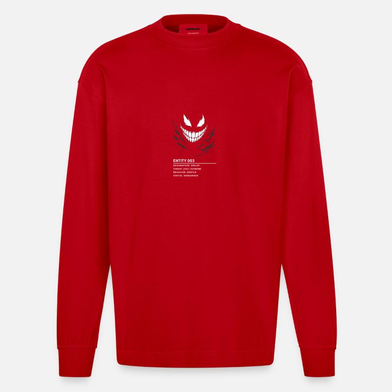 Backrooms - entity_003 - Heavyweight Oversized Organic Langarmshirt Made in EU - Rot
