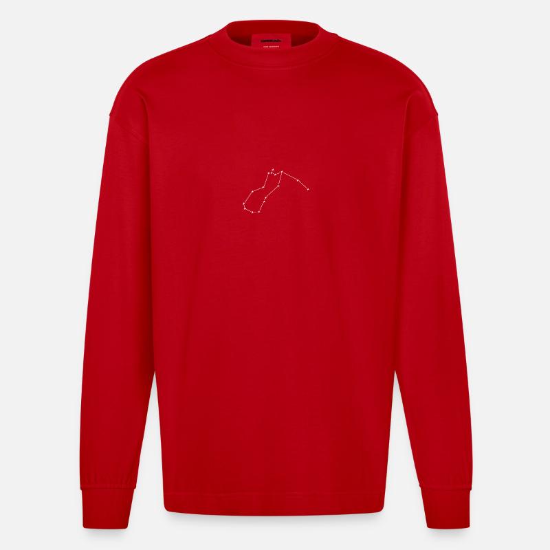 Wassermann Sternenspuren - Heavyweight Oversized Organic Langarmshirt Made in EU - Rot