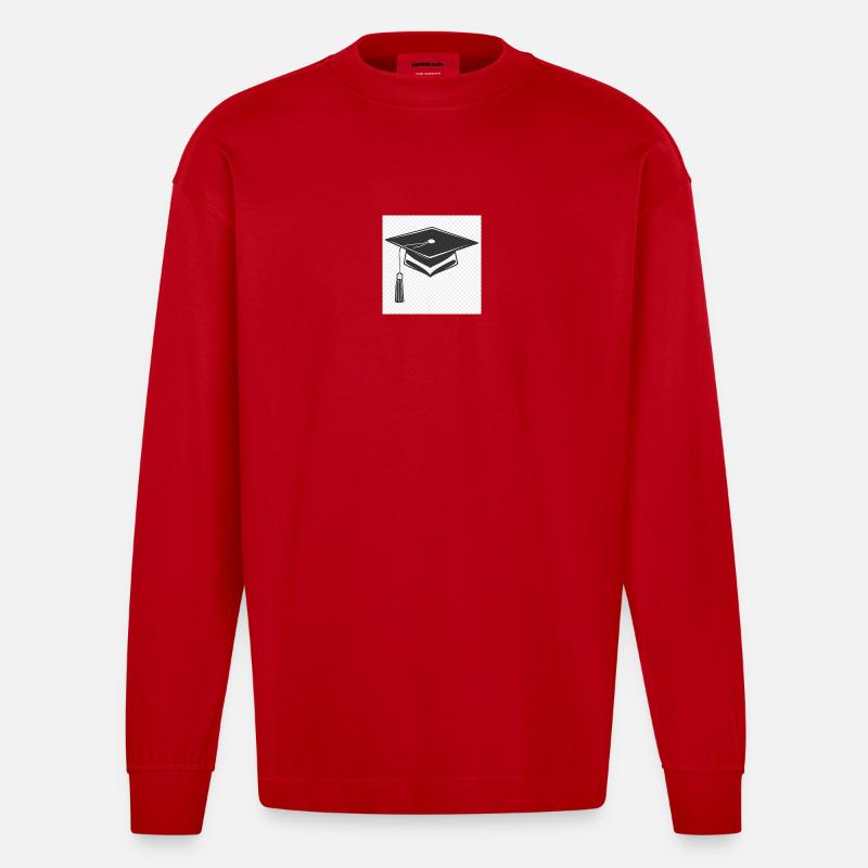 Abschlusskappe Icon - Heavyweight Oversized Organic Langarmshirt Made in EU - Rot