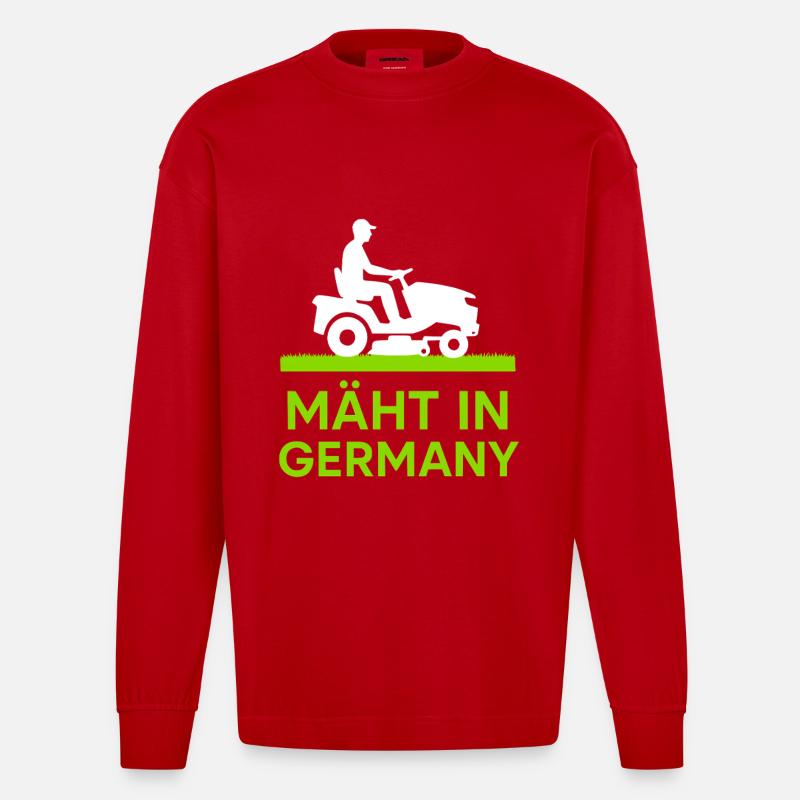 Mäht in Germany  - Heavyweight Oversized Organic Langarmshirt Made in EU - Rot
