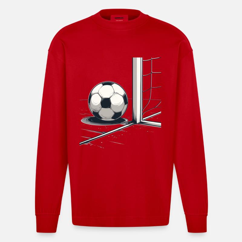 Ball am Netz Torabschluss - Heavyweight Oversized Organic Langarmshirt Made in EU - Rot
