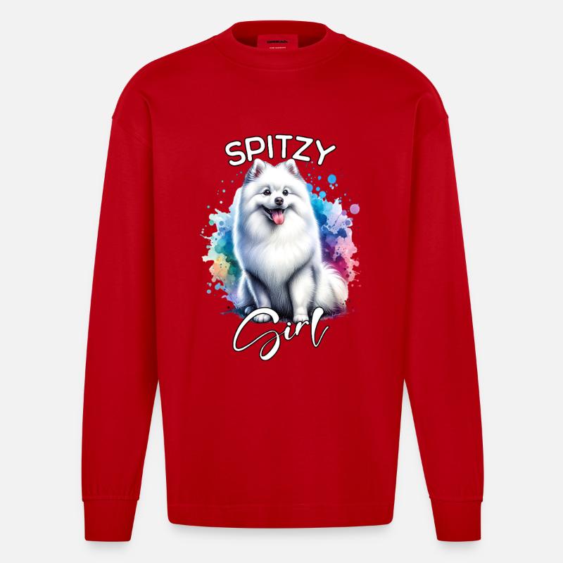 Spitz Mädchen Spitz - Heavyweight Oversized Organic Langarmshirt Made in EU - Rot