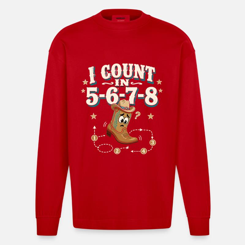 Compte 5-6-7-8 - Manches longues bio épais oversize fabriqué en UE - rouge