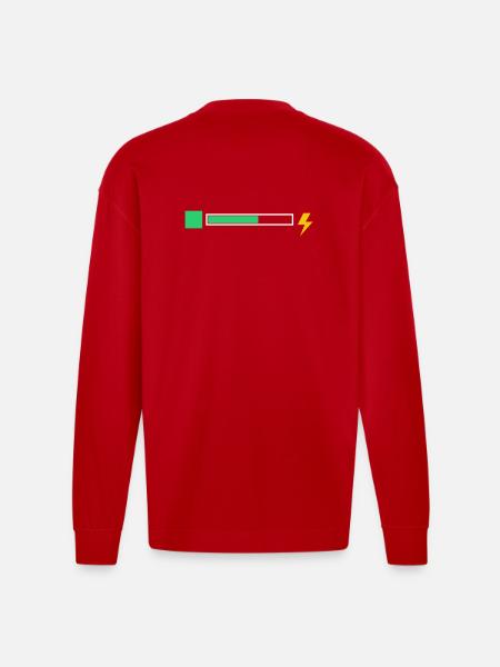 energy - Heavyweight Oversized Organic Longsleeve Shirt Made in EU - red
