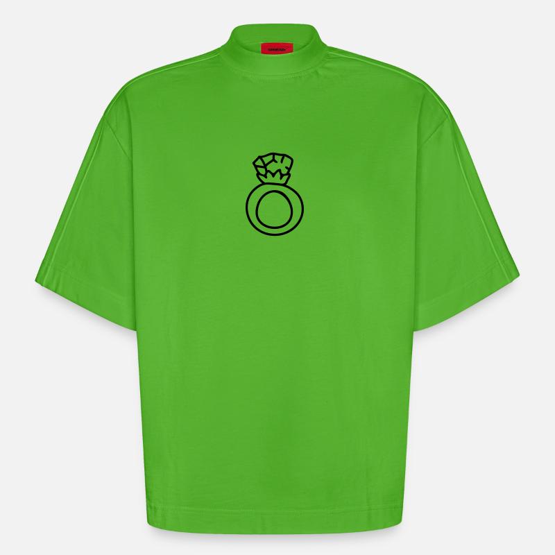 Ring - Ehering - Line - Heavyweight Oversized Organic Boxy T-Shirt Made in EU - Apple Neon
