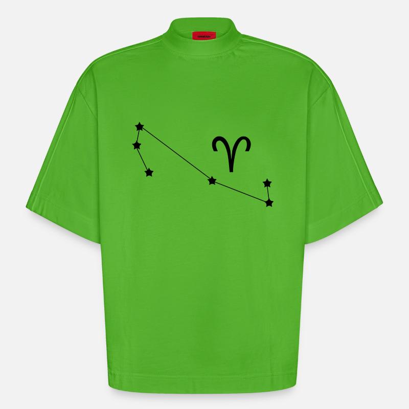 Sternbild Widder Sternzeichen - Heavyweight Oversized Organic Boxy T-Shirt Made in EU - Apple Neon