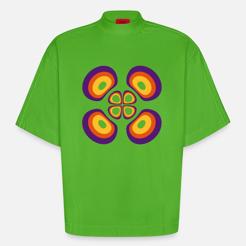 Probability density Hydrogen atom (4,2,1) - Heavyweight Oversized Organic Boxy T-Shirt Made in EU - Apple Neon