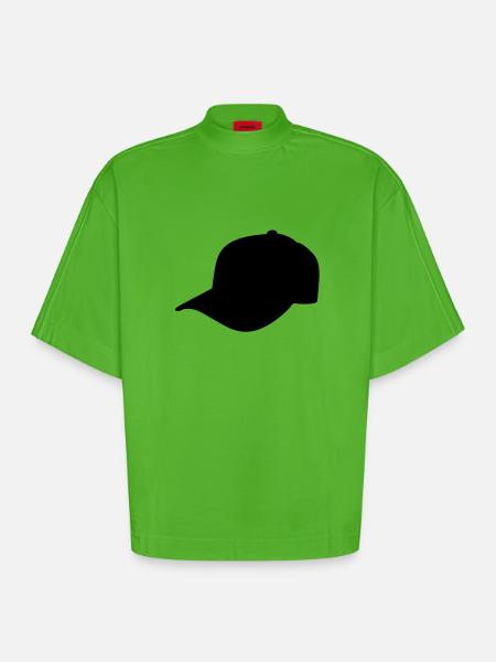 basecap schwarz links - Heavyweight Oversized Organic Boxy T-Shirt Made in EU - Apple Neon