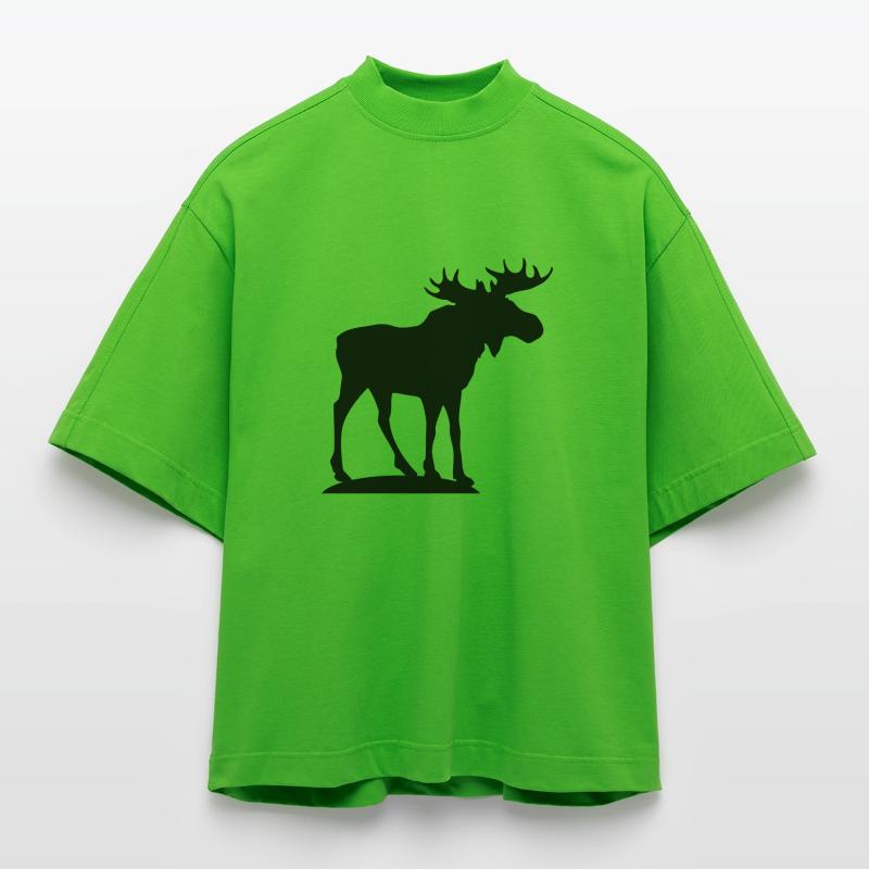 Elch Design Heavyweight Oversized Organic Boxy T-Shirt Made in EU