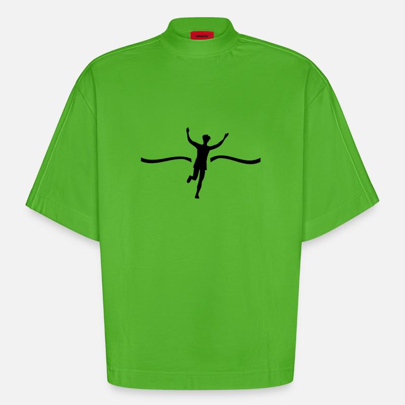 Läufer Sieger - Heavyweight Oversized Organic Boxy T-Shirt Made in EU - Apple Neon