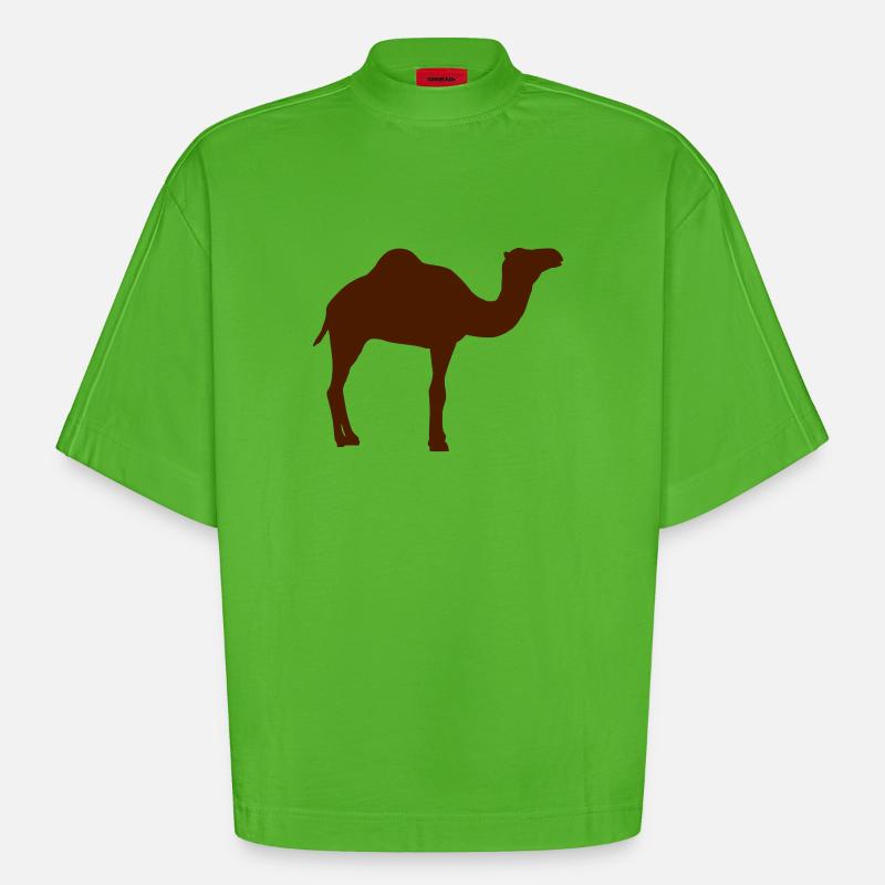 Kamel - Heavyweight Oversized Organic Boxy T-Shirt Made in EU - Apple Neon