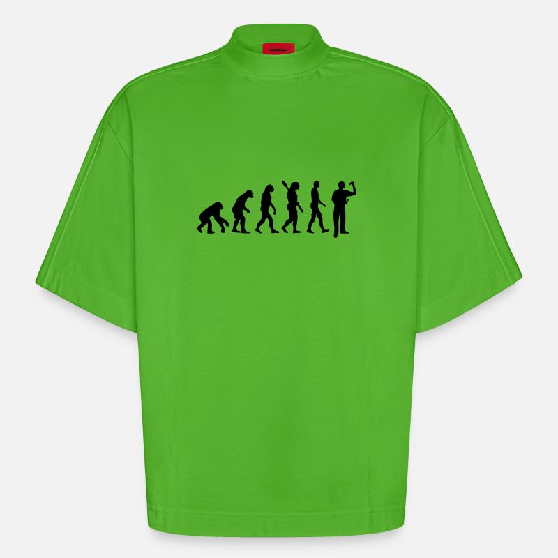 Evolution Darts - Heavyweight Oversized Organic Boxy T-Shirt Made in EU - Apple Neon