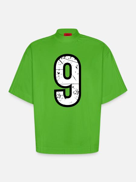 9 - Heavyweight Oversized Organic Boxy T-Shirt Made in EU - Apple Neon