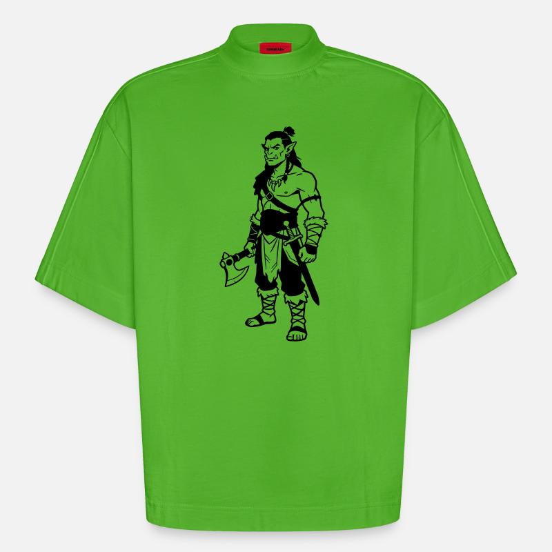 Orc - T-shirt bio épais oversize Boxy fabriqué en UE - Apple Neon