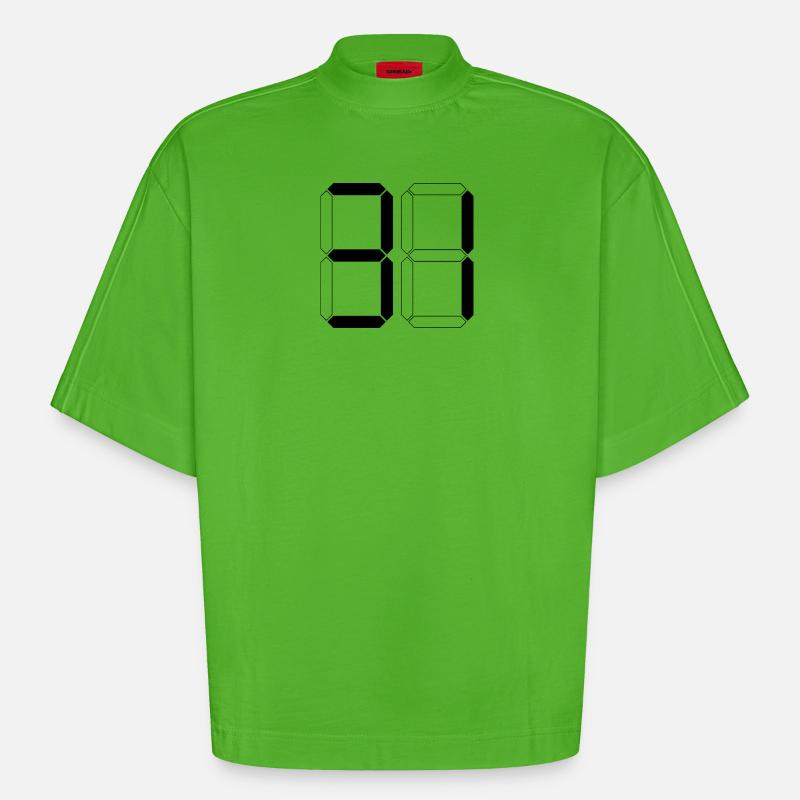 NUMMER 31 Einunddreißig Geschenk Digital - Heavyweight Oversized Organic Boxy T-Shirt Made in EU - Apple Neon
