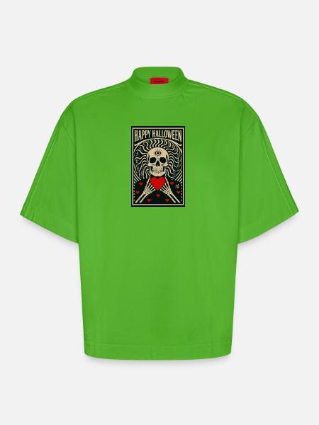 la_mort_vous_va_si_bien - Heavyweight Oversized Organic Boxy T-Shirt Made in EU - Apple Neon