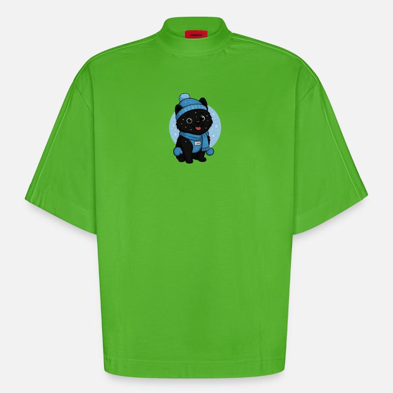 Kuschelhund Winterzauber - Heavyweight Oversized Organic Boxy T-Shirt Made in EU - Apple Neon