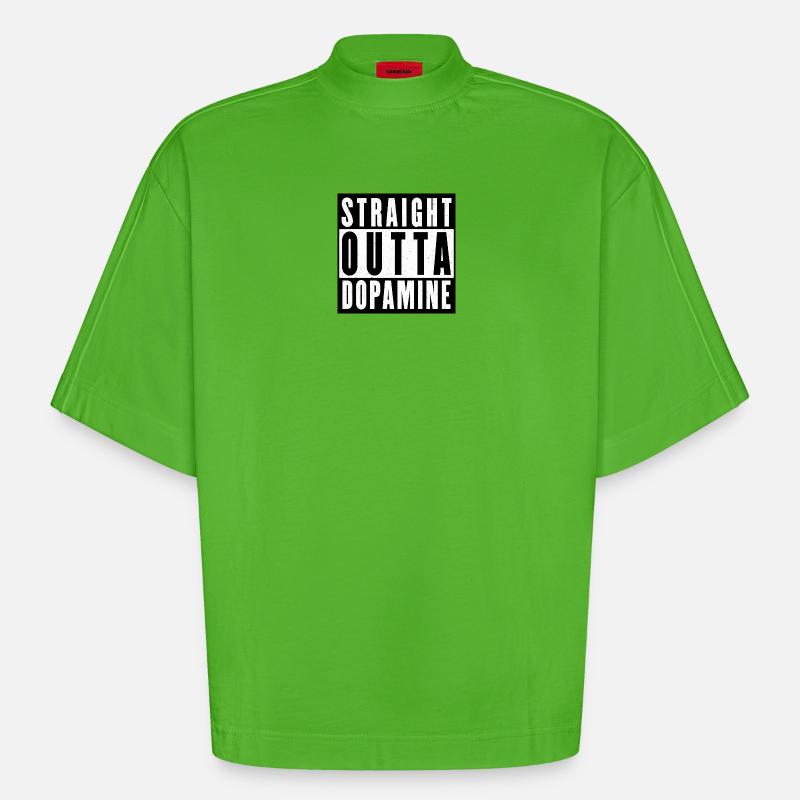 Dopamine Boost Bold Typography - Heavyweight Oversized Organic Boxy T-Shirt Made in EU - Apple Neon