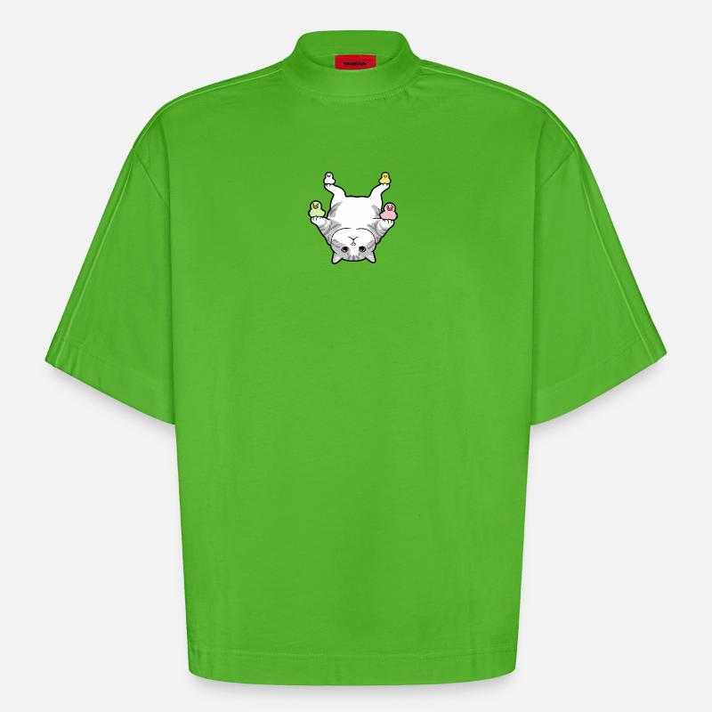 Circus Chatatouille - Heavyweight Oversized Organic Boxy T-Shirt Made in EU - Apple Neon