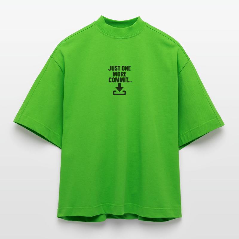 Just One More Commit – Funny Programmer T-Shirt Heavyweight Oversized Organic Boxy T-Shirt Made in EU