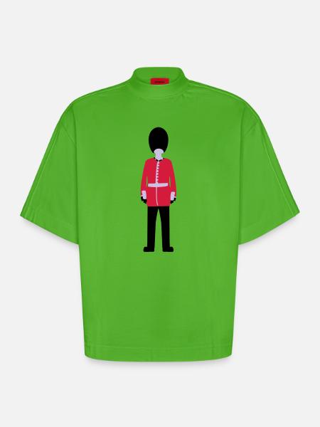 Queen's Guard - Heavyweight Oversized Organic Boxy T-Shirt Made in EU - Apple Neon