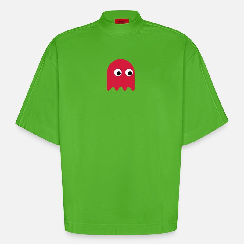 Jeu Classics Ghost - T-shirt bio épais oversize Boxy fabriqué en UE - Apple Neon