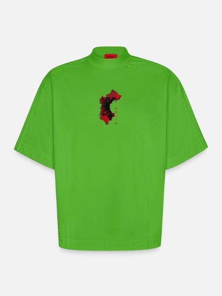 Albania - Heavyweight Oversized Organic Boxy T-Shirt Made in EU - Apple Neon