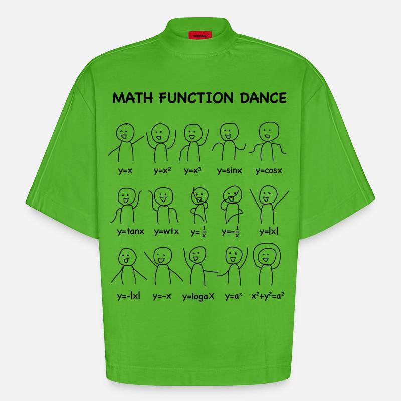 Le (Nerd-shirt) 'Math Fonction Dance' - T-shirt bio épais oversize Boxy fabriqué en UE - Apple Neon