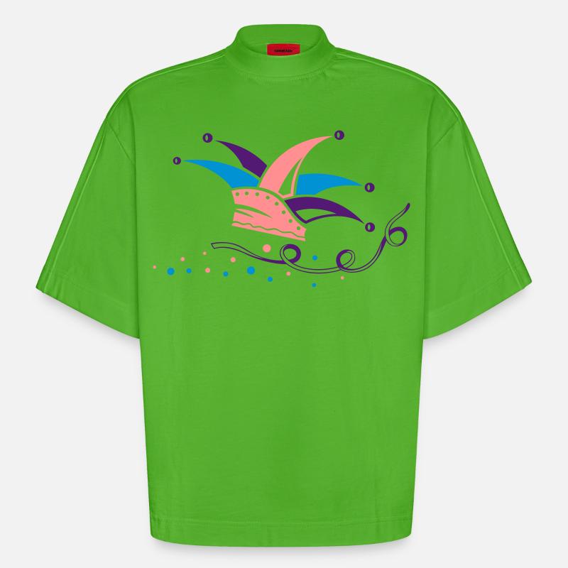 Fool’s Cap Fool’s Hat Carnaval Carnaval - T-shirt bio épais oversize Boxy fabriqué en UE - Apple Neon