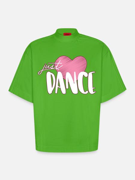danse - T-shirt bio épais oversize Boxy fabriqué en UE - Apple Neon