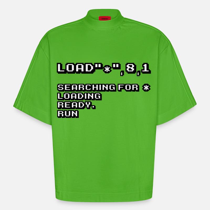 Retro Computing und 8-Bit Nostalgie - Heavyweight Oversized Organic Boxy T-Shirt Made in EU - Apple Neon